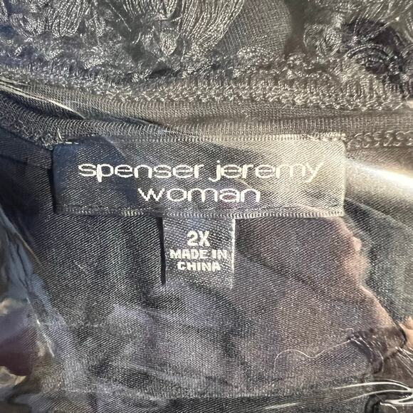 Spenser Jeremy Womens Midi Faux Wrap Sundress Tasseled Sleeveless Tulip Hem 2X - Picture 7 of 7